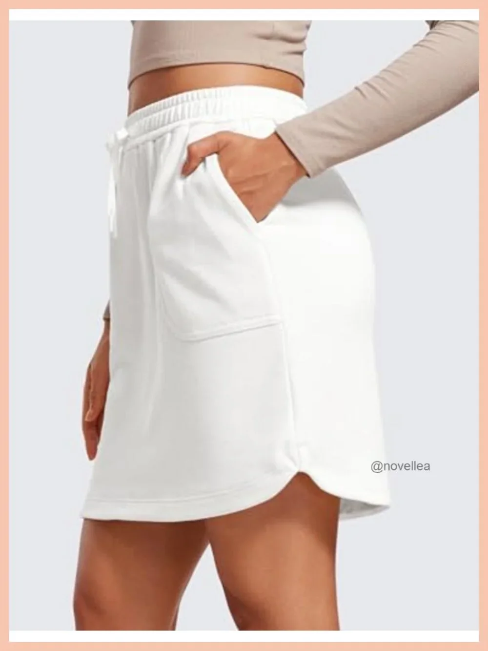 Comfy Cotton Sweat Skirt High Rise with Pockets 17